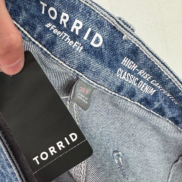 Torrid High Rise Carpenter Jeans Womens Size 26 Straight Leg Blue Denim NWT NEW - Picture 4 of 14